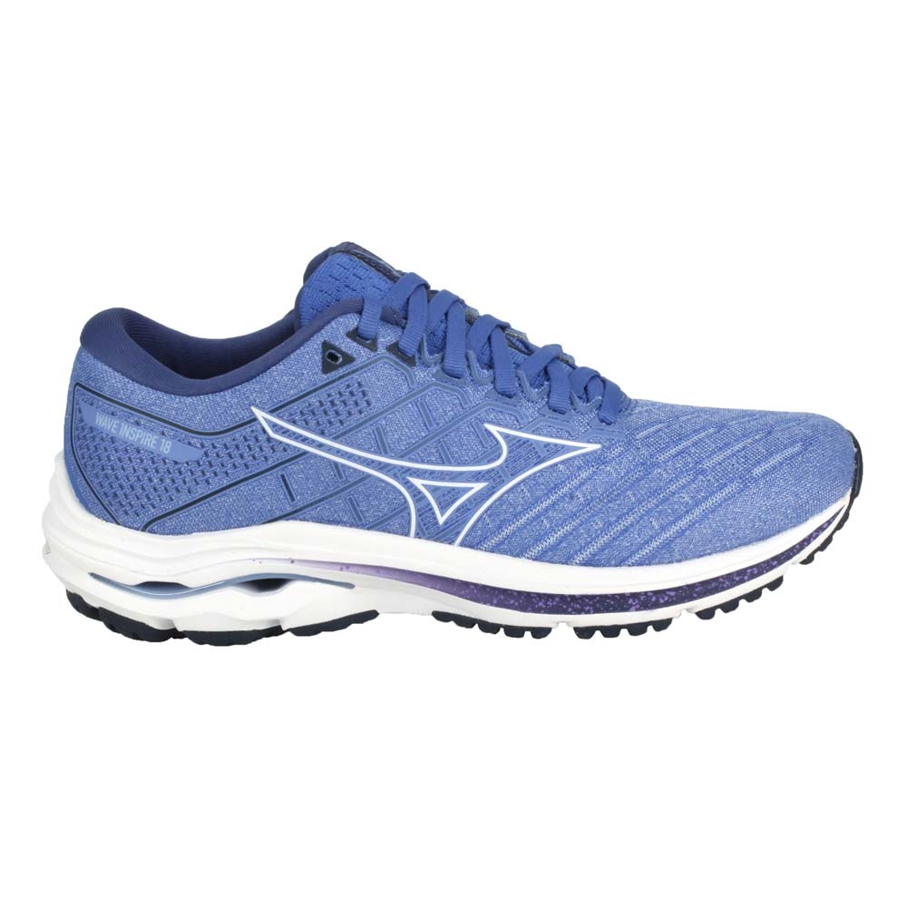 MIZUNO WAVE INSPIRE 18 女慢跑鞋-運動 美津濃 J1GD224402 卡羅藍白