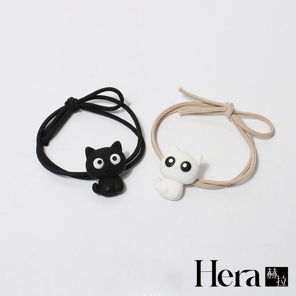 【Hera 赫拉】可愛黑白大眼貓元氣少女髮圈 H113030502 兩入組