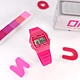 CASIO 卡西歐 方形造型 百搭繽紛 計時碼錶 LED照明 鬧鈴 電子數位 橡膠手錶-桃紅色/33mm product thumbnail 2