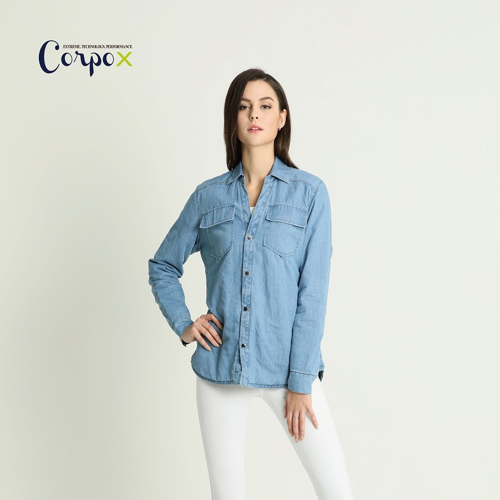 CorpoX 女款科技羽絨牛仔襯衫-3M Thinsulate
