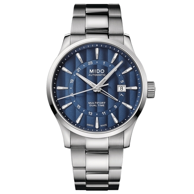 MIDO美度 官方授權 MULTIFORT先鋒系列 GMT兩地時間機械腕錶 禮物推薦 畢業禮物 42mm/M0384291104100