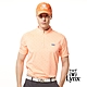 【Lynx Golf】男款吸汗速乾機能滿版形狀造型印花Lynx字樣繡花短袖立領POLO衫/高爾夫球衫-螢光橘色 product thumbnail 2
