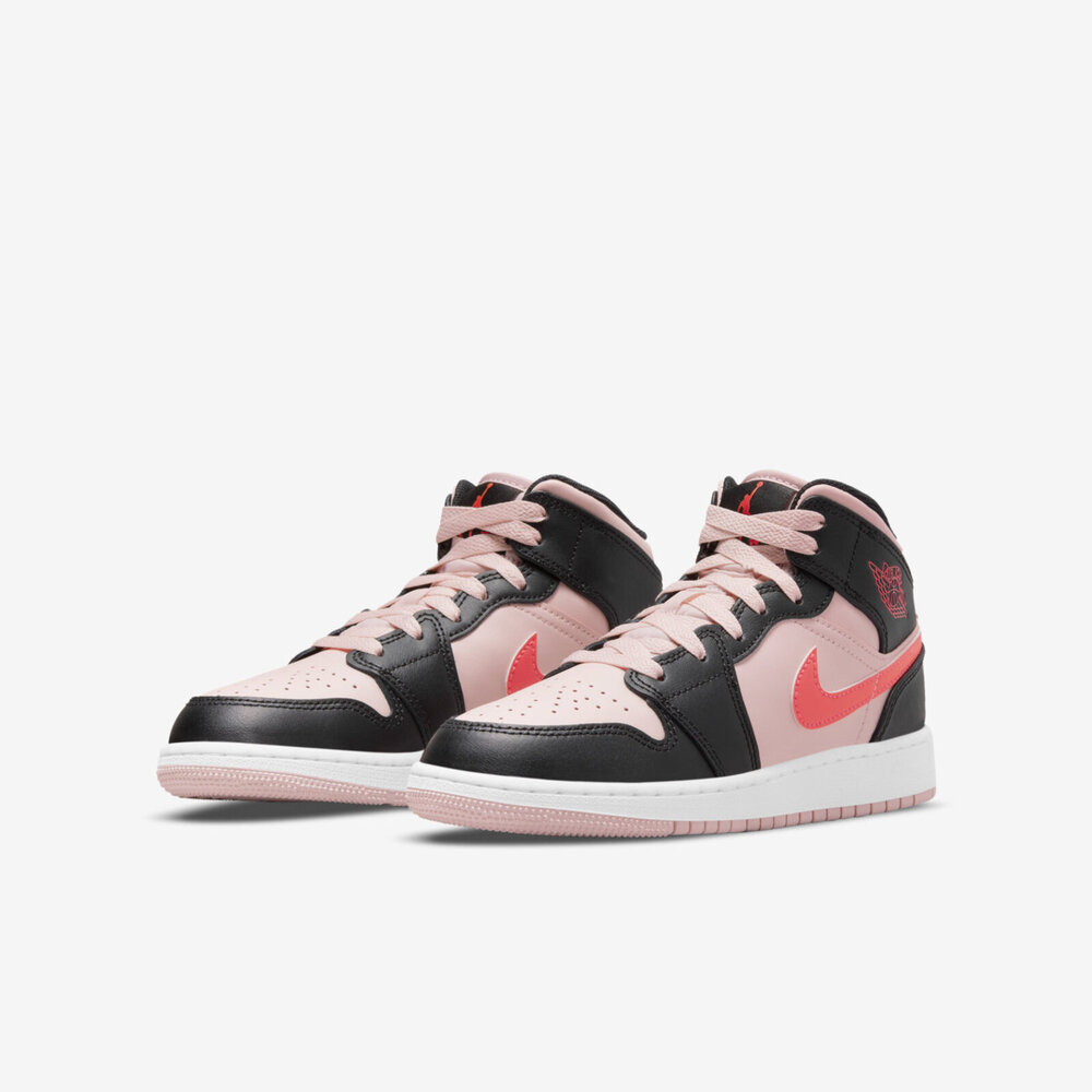 Nike Air Jordan 1 Mid GS [554725-604] 大童休閒鞋經典喬丹復古黑粉橘