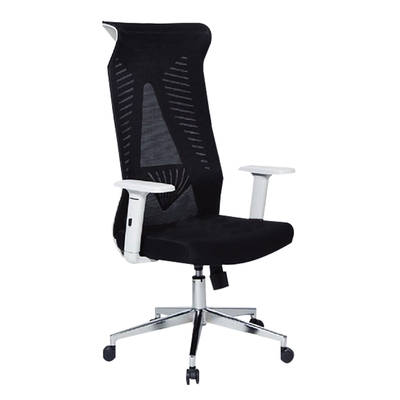 【文創集】西萊 黑白雙色網布多功能辦公椅-50×59×115-123.5cm免組