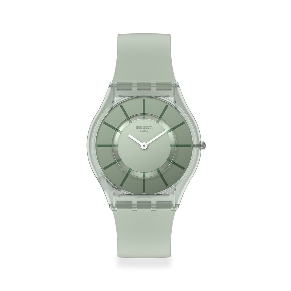 SWATCH SKIN超薄系列VERT D'EAU軍綠(34mm)