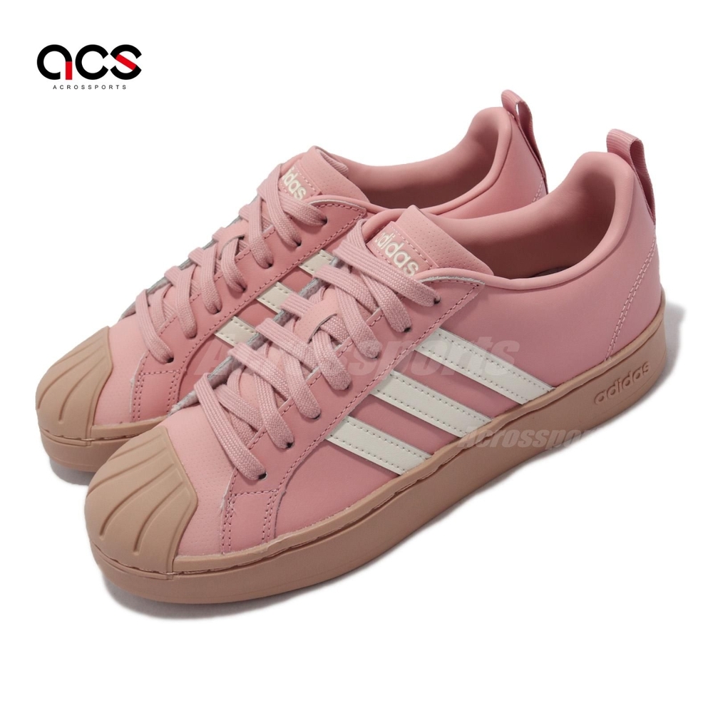 adidas 休閒鞋 Streetcheck 運動 女鞋 愛迪達 復古鞋型 皮革 膠底 球鞋穿搭 粉 棕 GW5496