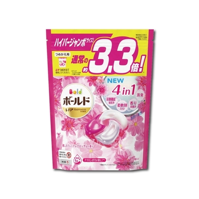 日本原裝P&G Bold新4D立體炭酸機能強洗淨洗衣凝膠球39顆/袋(4合1除臭,香氛,柔軟,強洗淨)