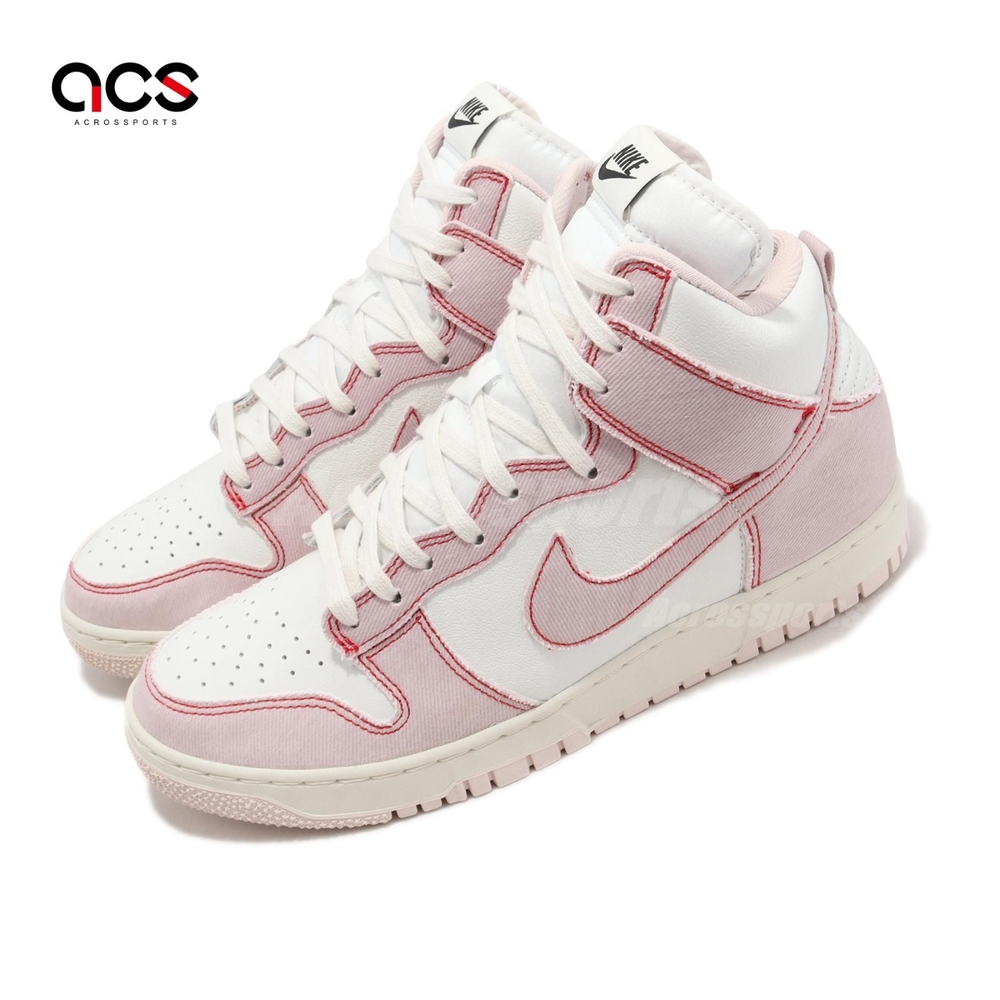 Nike 休閒鞋Dunk HI 1985 男鞋女鞋高筒粉紅白單寧復古DQ8799-100