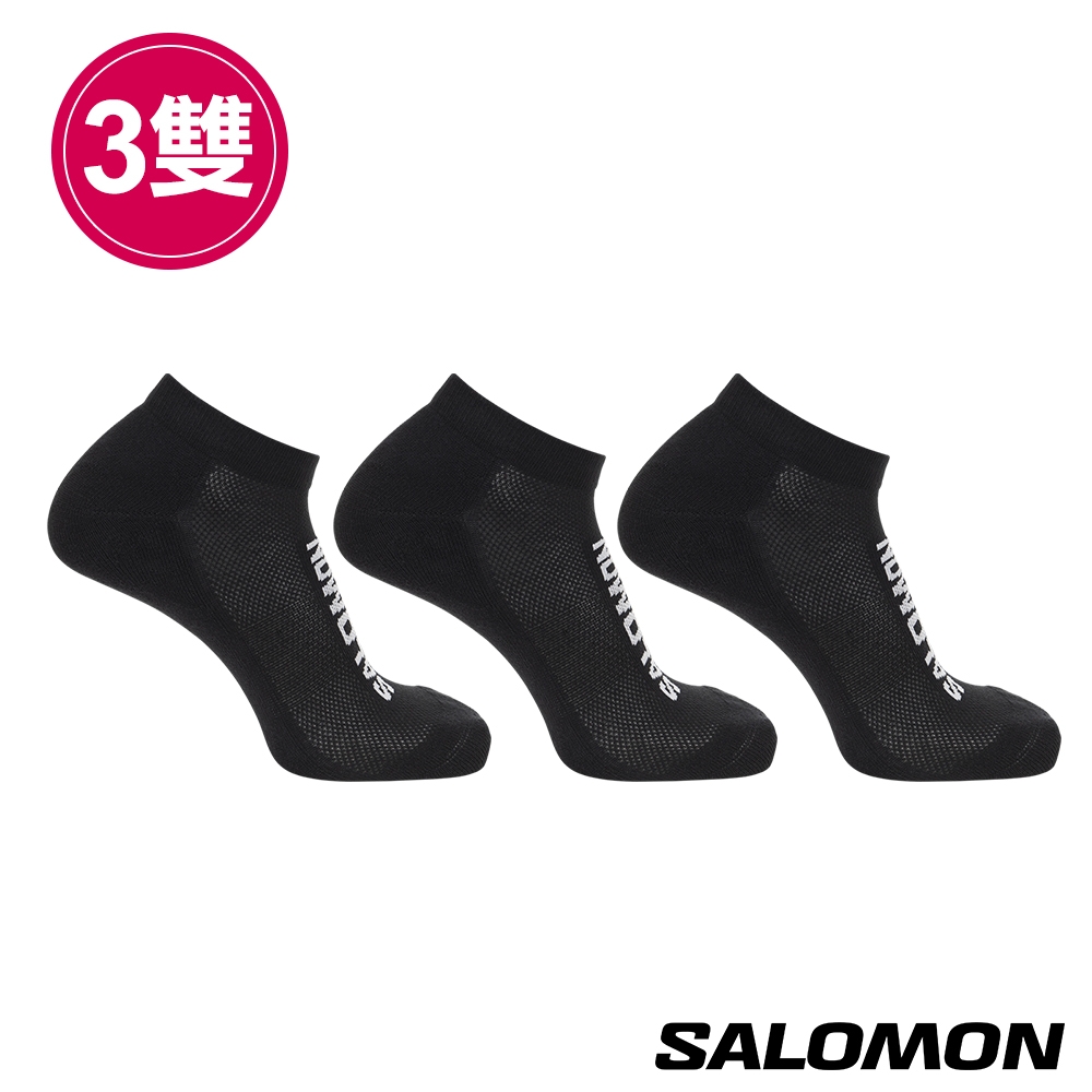 官方直營 Salomon EVERYDAY 踝襪 黑/黑/黑(3入組)