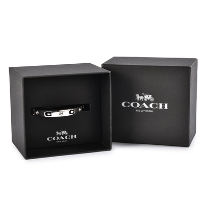 COACH 經典滿版鏤空C LOGO亮鑽手環禮盒-銀