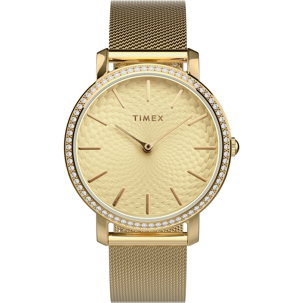 TIMEX 天美時 復刻系列  水晶錶圈仕女手錶 ( 金 TXTW2V52200)