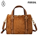 FOSSIL Carlie 麂皮波士頓包-金棕色 ZB1831216 product thumbnail 1