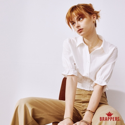 BRAPPERS 女款 短版收腰造型襯衫-白
