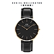Daniel Wellington DW 手錶 Classic Sheffield 40mm爵士黑真皮皮革錶-黑錶盤-金框 DW00100544 product thumbnail 1