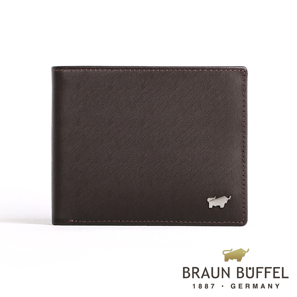 【BRAUN BUFFEL 德國小金牛】台灣總代理 HOMME-M 8卡男夾 (網路限定)-黑檀木色/BF306-313-ENY