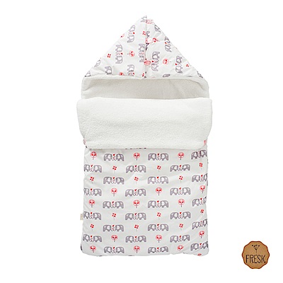荷蘭 FRESK 嬰幼兒有機棉保暖睡袋 (粉紅大象)