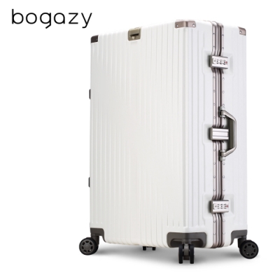 Bogazy 翱翔星際 29吋鋁框拉絲紋行李箱(尊爵白)