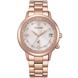 CITIZEN星辰 xC系列 光動能 鈦金屬玫瑰金電波腕錶  36mm（CB1132-51W）