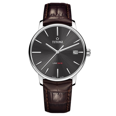 TITONI 梅花錶 LINE1919 百周年機械腕錶 40mm / 83919S-ST-576