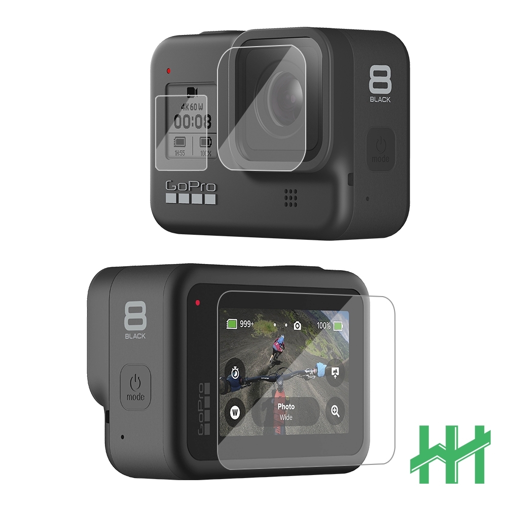 【HH】鋼化玻璃保護貼系列 GoPro HERO 8 BLACK (螢幕+鏡頭+前螢幕)