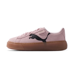 Puma Suede Platform Cutout 女鞋 粉黑色 麂皮 大LOGO 微厚底 休閒鞋 39723305