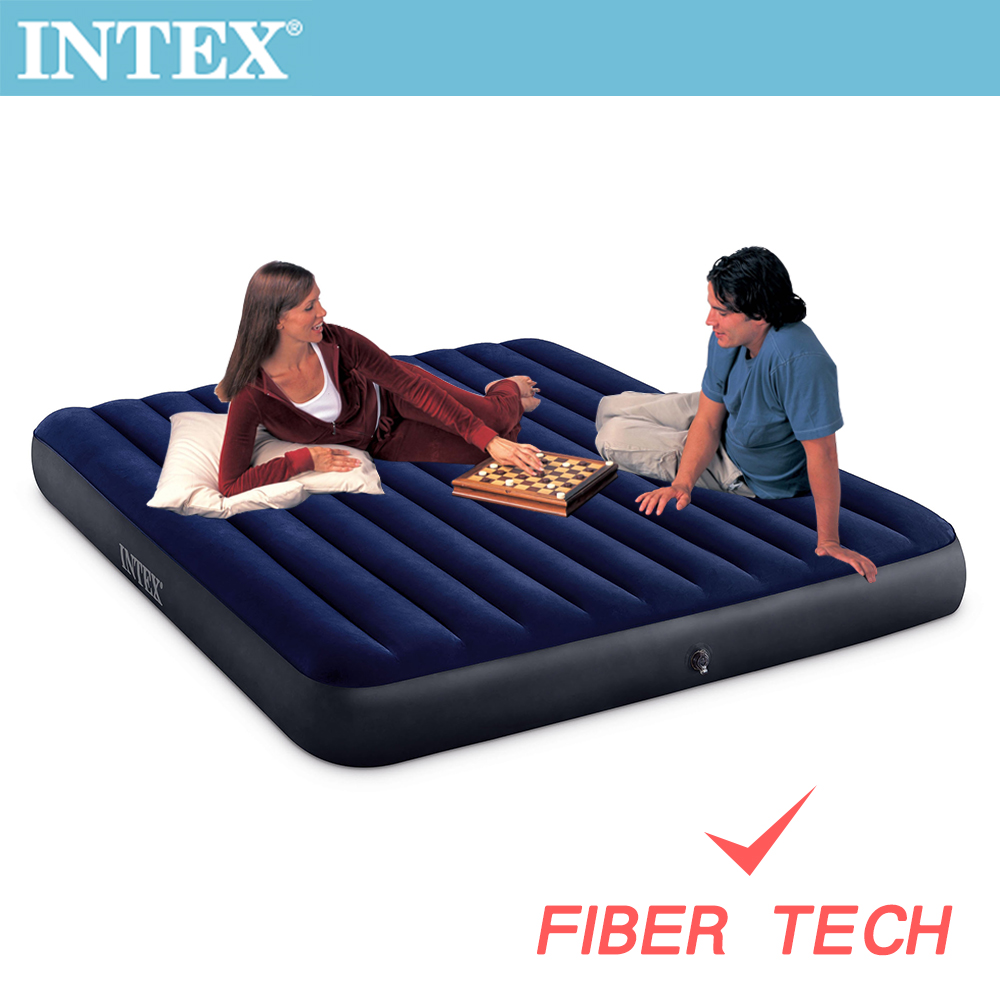 INTEX 經典雙人(新款FIBER TECH)充氣床-寬152cm(64759)