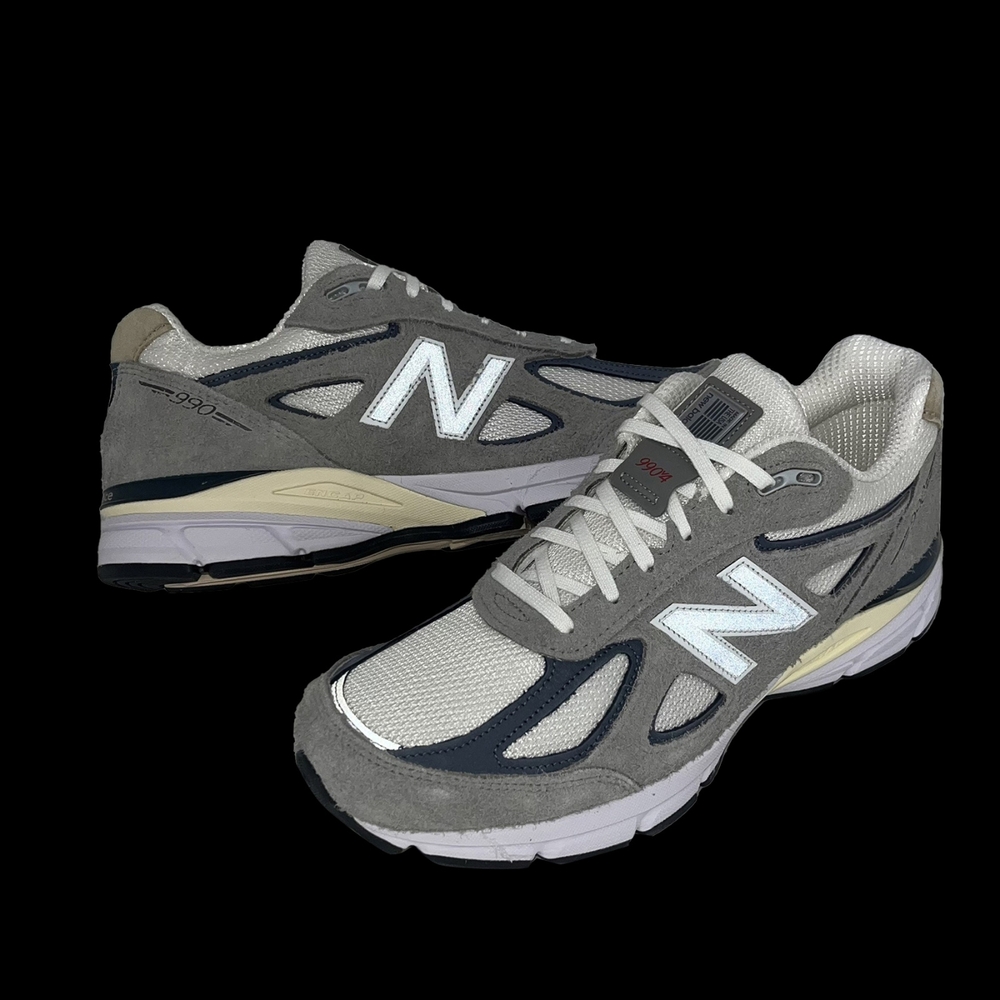 New Balance 休閒鞋990 V4 男鞋灰深藍美製麂皮復古拼接NB 紐巴倫