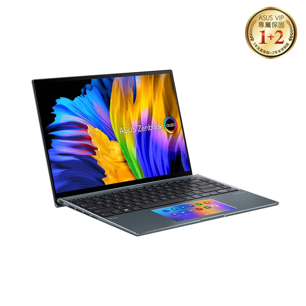 ASUS UX5400ZF 14吋2.8K筆電 (i7-1260P/RTX2050/16G/1T SSD/綠松灰/Zenbook 14X OLED)