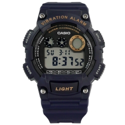 CASIO 卡西歐 計時電子橡膠手錶-深藍色 W-735H-2A 48mm