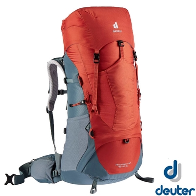 Deuter Aircontact Lite 45+10SL 專業輕量減震拔熱透氣背包_辣椒紅/淺藍