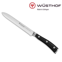 《WUSTHOF》德國三叉牌CLASSIC IKON black 14cm香腸刀