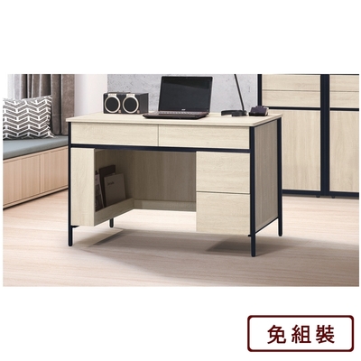 AS DESIGN雅司家具-賈斯柏4尺鐵腳四抽多收納書桌-120x60x76cm