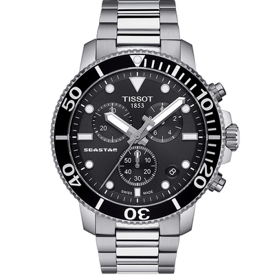 TISSOT 天梭 官方授權SEASTAR 海星計時潛水錶(T1204171105100)45.5mm