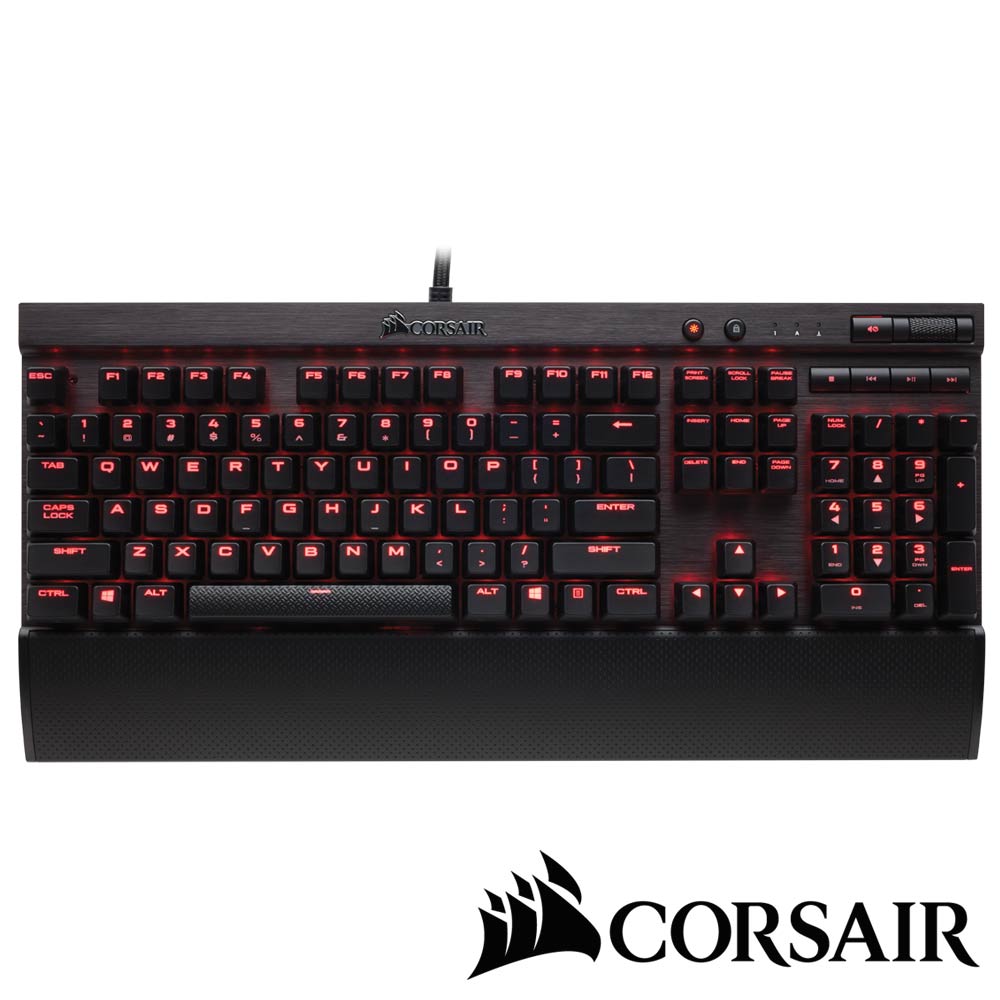 CORSAIR K70 LUX機械電競鍵盤-茶軸英文紅光