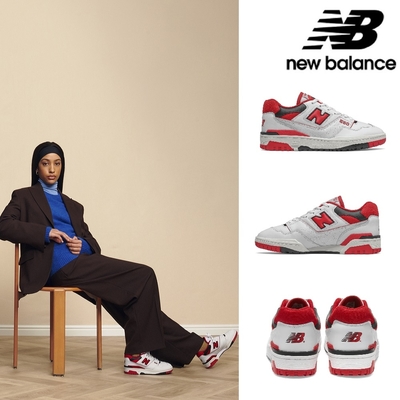 [New Balance]復古鞋_中性_白紅色_BB550SE1-D楦