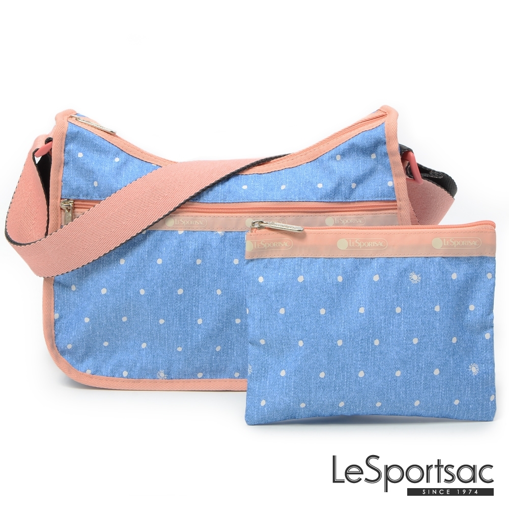 LeSportsac - Standard側背水餃包/流浪包-附化妝包 (牛仔點點)