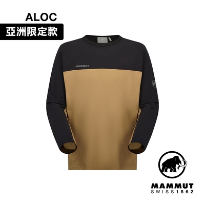 【Mammut 長毛象】Comfort Crew Neck AF Men 日系彈性防潑水休閒上衣 深沙褐/黑 男款 #1011-02400