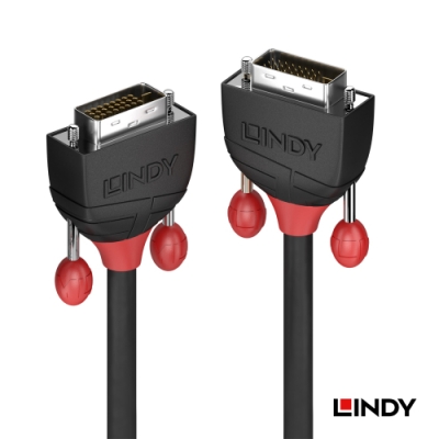 LINDY 林帝 BLACK DVI-D 雙鍊結 公to公 傳輸線 3m (36253)