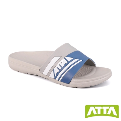 ATTA 運動風圖紋室外拖鞋-灰藍