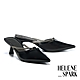 穆勒鞋 HELENE SPARK 個性時髦鏈條全真皮穆勒高跟拖鞋－黑 product thumbnail 1