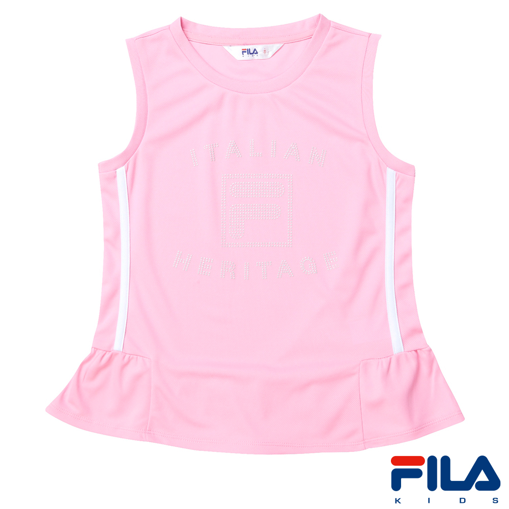 FILA KIDS 女童吸濕排汗背心-粉紅5TKS-4412-PK