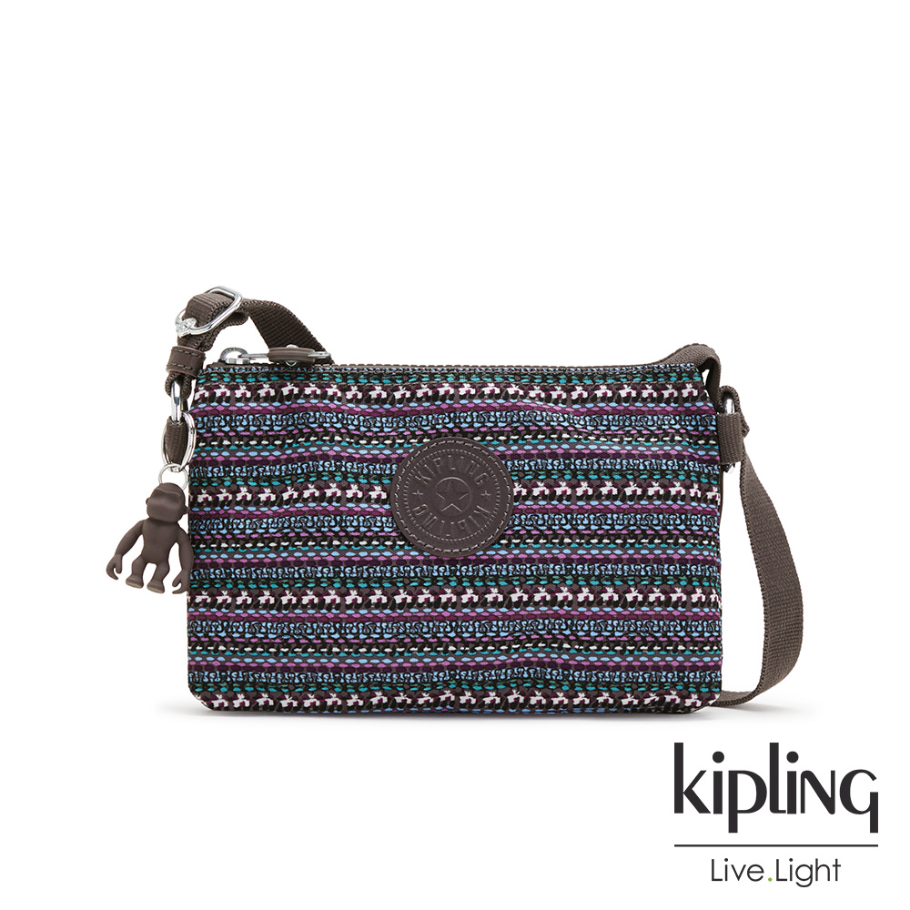 Kipling 波西米亞條紋圖騰三夾層配件包-CREATIVITY XB