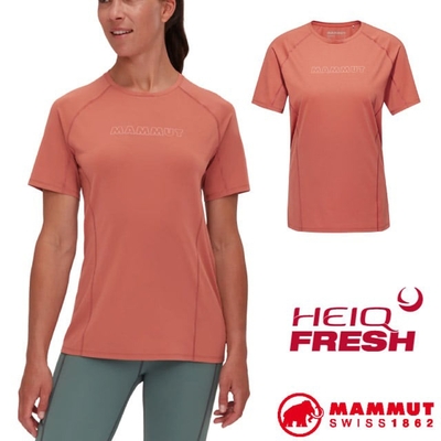 【MAMMUT 長毛象】女 Selun FL T-Shirt Logo 機能防曬短袖T恤.圓領吸濕排汗衣.上衣_1017-05060-3006 磚紅