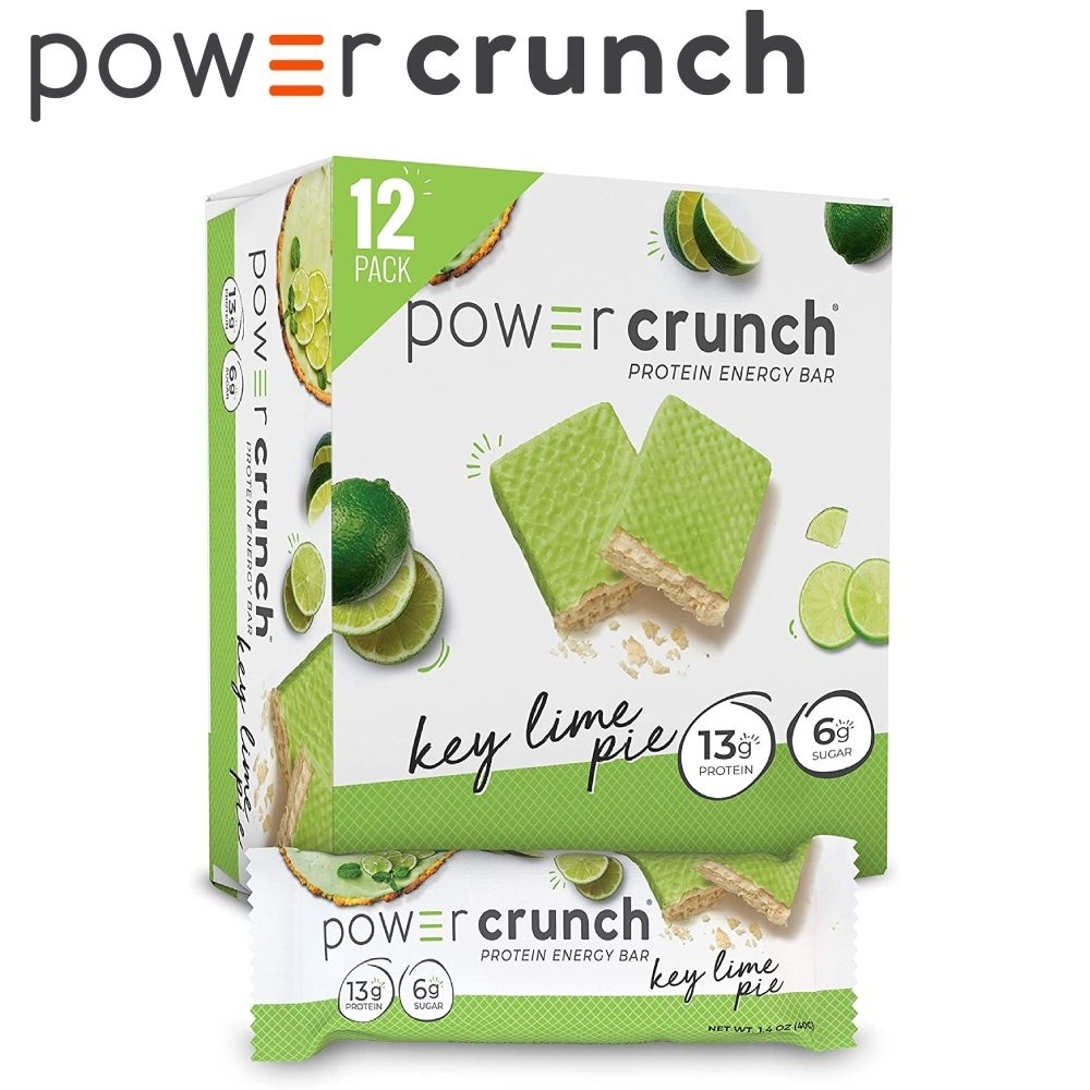 【美國 Power Crunch】Original 乳清蛋白能量棒 Key Lime Pie(萊姆派(酸橙派)/12x40g/盒)