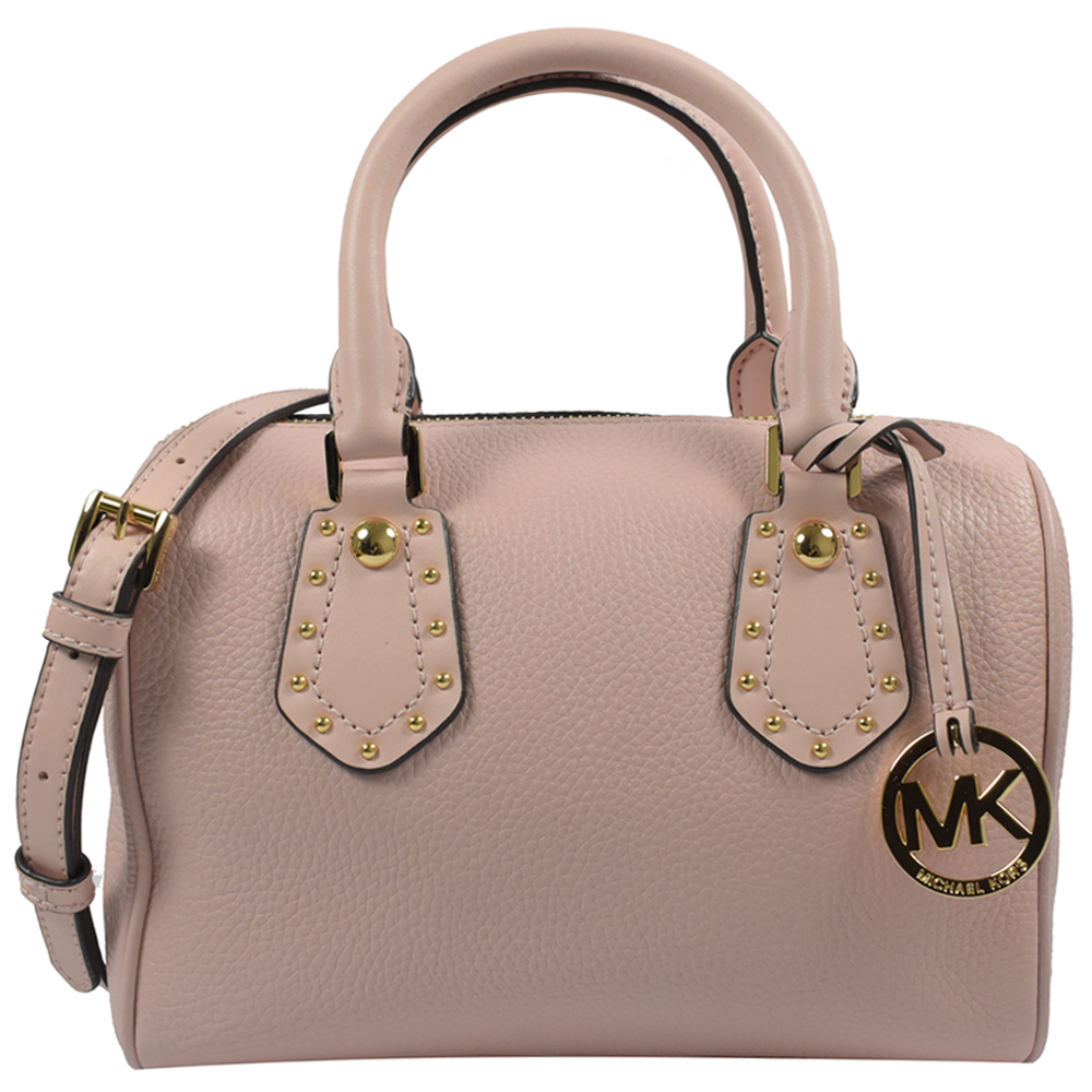 MICHAEL KORS ARIA小釘珠裝飾牛皮兩用波士頓包(淡粉)