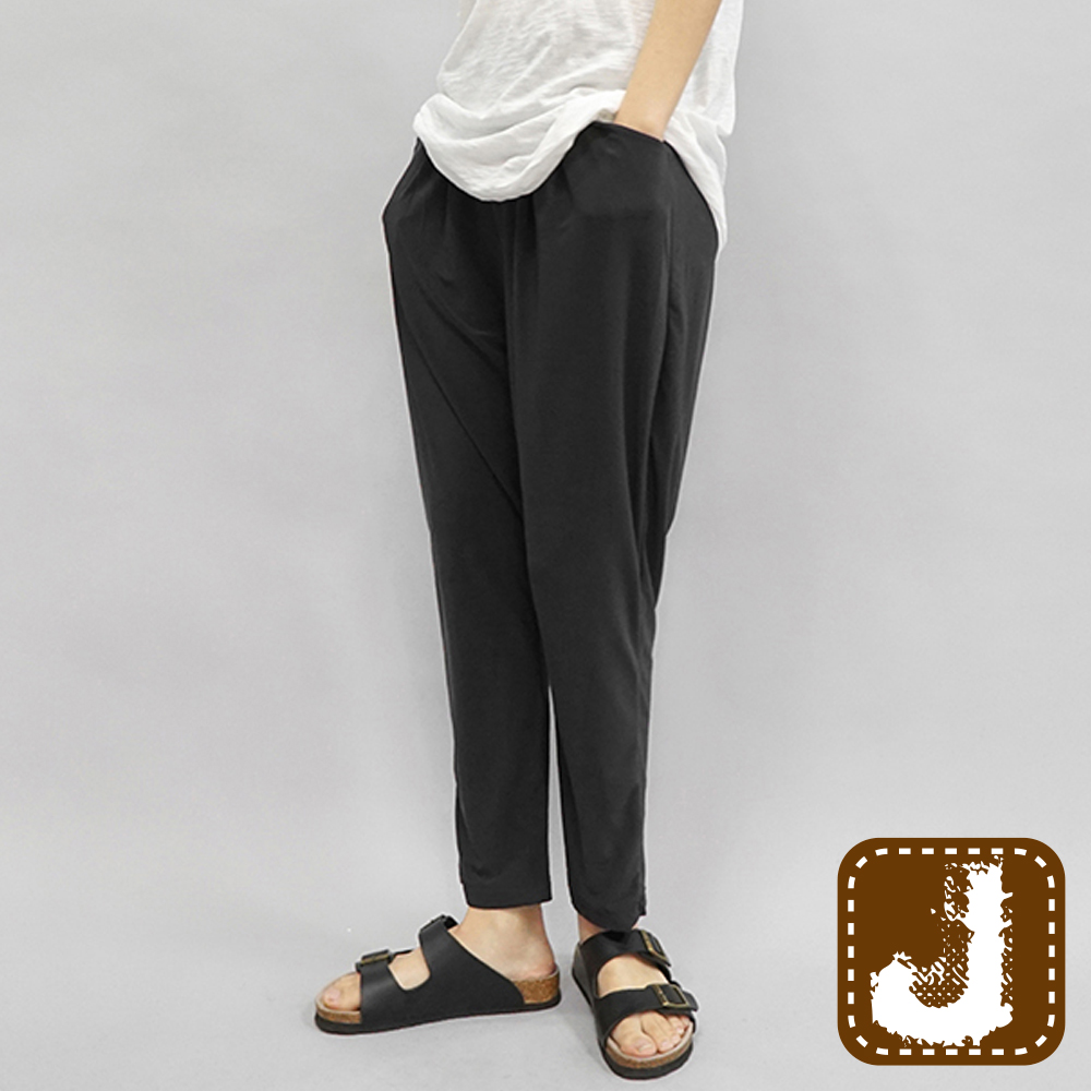 正韓 錐形打摺休閒男友長褲-(黑色)100%Korea Jeans