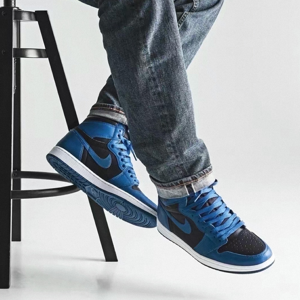 Nike Jordan 1 OG Dark Marina Blue 男鞋黑藍色經典AJ1 高筒休閒鞋