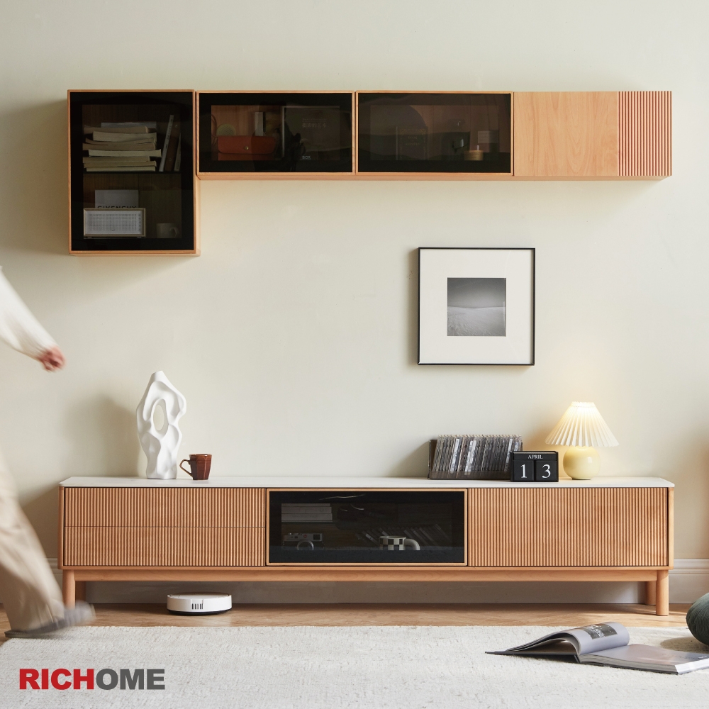 RICHOME 維沙櫸木電視櫃W200XD35XH43cm