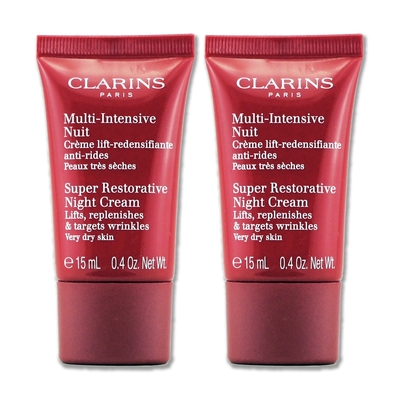 (即期品)CLARINS 克蘭詩 極緻活齡撫紋晚霜 15ml x 2-中乾性膚質(效期至2025年03月)