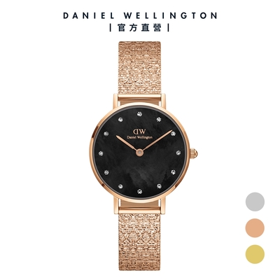 Daniel Wellington DW 手錶 Petite Lumine 28mm-星辰系列貝母盤麥穗鋼琴錶-星辰黑-三色任選 DW00100591